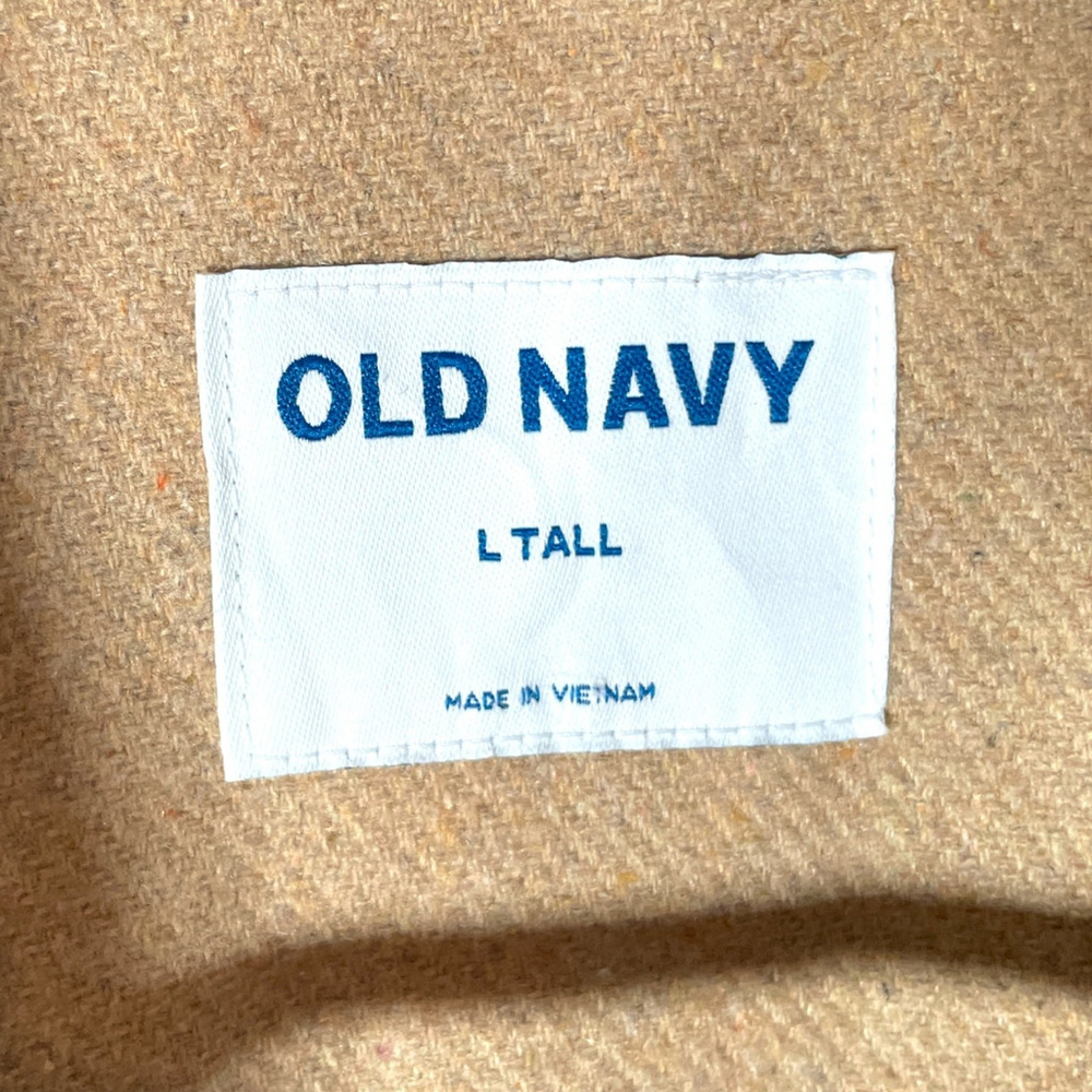 OLD NAVY Soft-Brushed Utility Shacket LARGE TALL Wool Blend Camel Oversized NEW - Picture 5 of 10